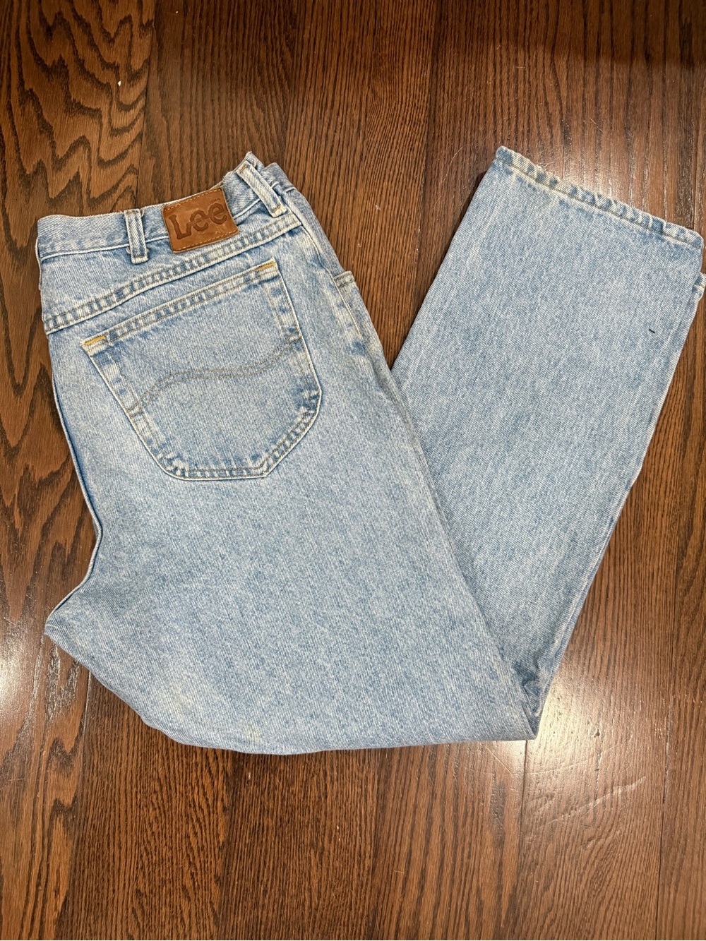 Vintage Lee Men's Light Blue Relaxed Jeans